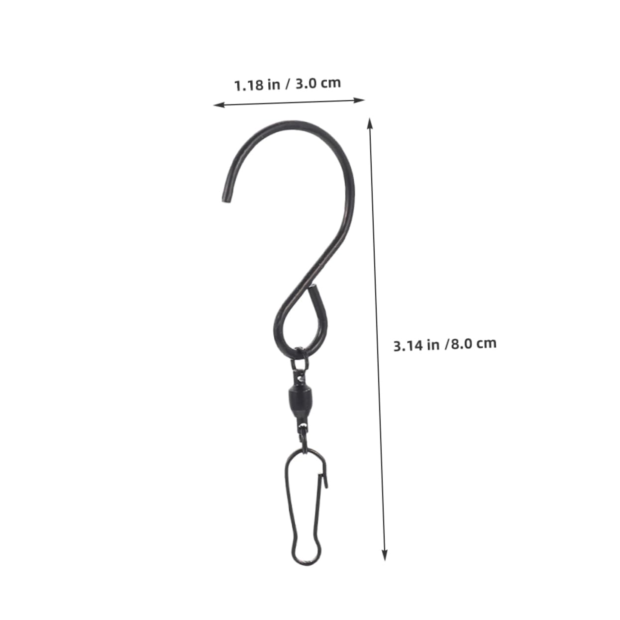 VICASKY 15pcs Swivel Hooks Clips Wind Spinners for Outdoor Hanging Smooth Rotating Mechanism Heavy Duty Bearing for Wind Chimes and Bird Feeders Black