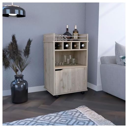 Stylish 35" H Bar Cart with Storage