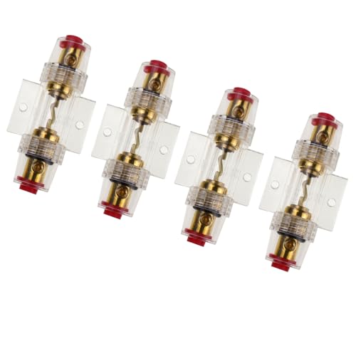 4 Pcs 80A AGU Fuse Holder, 4-8 Gauge AWG Wire Inline Fuse Holder with AGU Tube 80amp Circuit Protection Power Block for Car Audio Amplifier Alarm Compressor Auto miniatura 2