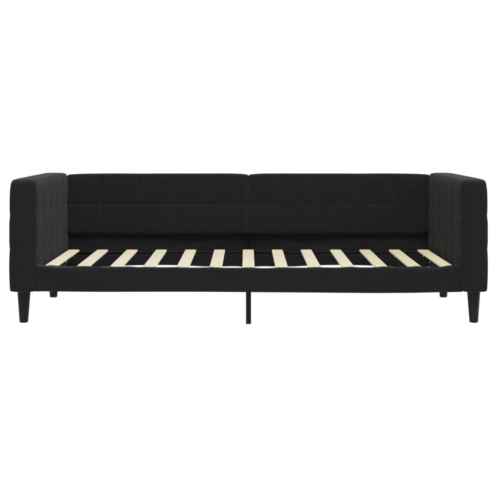 aksamitna rozkładana kanapa do salonu model podstawowy czarny 100x200 cm