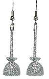 Pendientes colgantes de plata con purpurina para Halloween (H063)