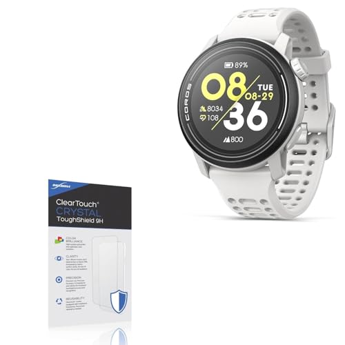 BoxWave Screen Protector Compatible With Coros PACE 3 - ClearTouch Crystal ToughShield 9H (2-Pack), Clear 9H Tough Flexible Film Screen Protector