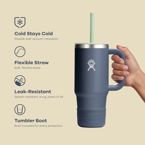Hydro Flask Kids Tumbler for School - Stainless Steel and Insulated with Straw Cap - 24 Oz in Anemone Purple - image 7