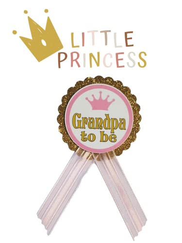 Grandpa To Be Pin Princess Baby Shower Pin Sprinkle Pink & Gold, It's A Girl Ballerina Queen #TOP4