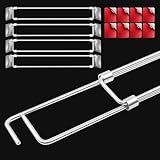 RV Refrigerator Tension Rods, 4 Pcs RV Fridge Bars Adjustable 14-25.6", RV Refrigerator Bars Fridge Accessories Stainless Steel Shelf Tension Rods for Camper Cabinets Refrigerator Kitchen Bookshelf