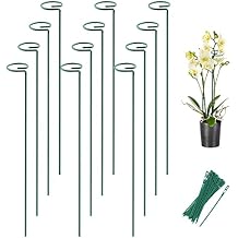 Joyhalo 12 Pack Plant Support Stakes 24 Inch, Plant Stakes, Flower Stakes with 24 Twist Ties, Garden Sticks for Plants Iris, Dahlia, Gladiolus, Amaryllis, Rose, Sunflower, Tomato, Sapling Etc
