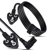 UPORT 1.5M 2 Pin 90 Degree 18AWG Power Cable Cord for Laptop Adapter, Camera, Printer, Charger - Black