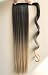 22 Inches Long Straight Ombre Wrap Around Ponytail Synthetic Clip in Hair Extensions Hairpieces (Straight-dark brown to sandy blonde-)