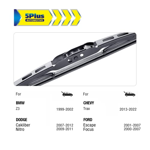 Image of 5 PLUS 10 Inch Rear Wiper Blade Replacement for Jeep Compass 2017-2007 Patriot 2017-2007 /Ford Escape Focus 2007-2001 /Honda CR-V 2006-2002 /Chevrolet Trax 2022-2013 Rear Windshield Wiper Blade(10-1)