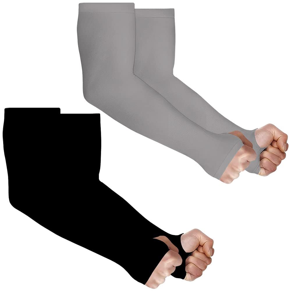 VT VIRTUE TRADERS Nylon UV Protection Arm Sleeves Sun Protection Hand Socks Gloves with Fingers for Men and Women,Pair of Set 2,(multicolor)