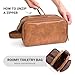 Elviros Toiletry Bag for Men, Large Travel Shaving Dopp Kit Water-resistant Bathroom Toiletries Organizer PU Leather Cosmetic Bags