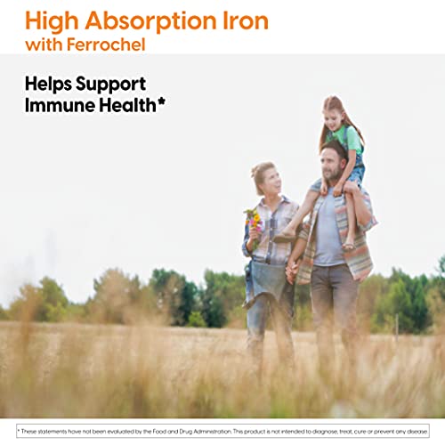 Doctor's Best High Absorption Iron with Ferrochel, Gentle on The Stomach, Immune Health, Blood Heal