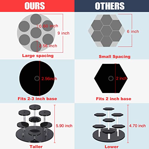 Eco Moda Acrylic Display Stand - 7-Tier Black Action Figure Stand - Multilevel Acrylic Risers For Display - Collection Organizer Holder For Figures, Collectibles, Toys And Dolls, Jewelry #TOP2