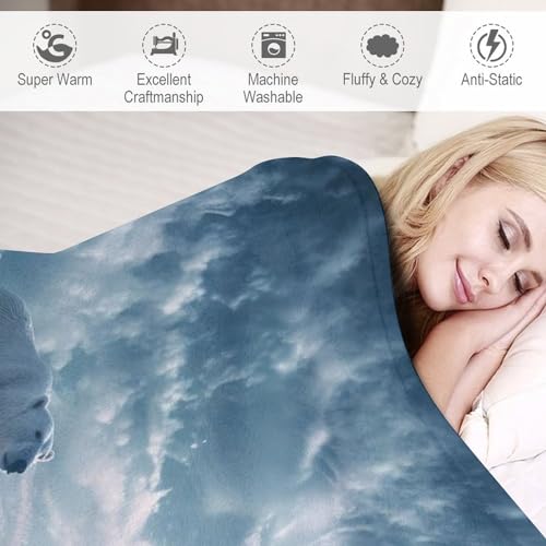 Couverture polar ours douce et moelleuse 130x180cm pour canapé - 4