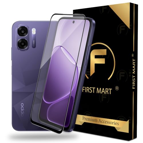 Image of FIRST MART Tempered Glass for Oppo K14x & Oppo K14, 9H Full-Glue Screen Protector, 3D Edge-to-Edge, HD Clear, Oleophobic, Case-Friendly, Black, Pack of 1