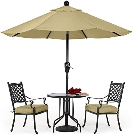 ABCCANOPY 2.7M Parasol Patio Umbrella Table Market Umbrella with Push Button Tilt for Garden, Deck, Backyard and Pool, 8 Ribs 13+Colors
