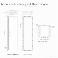 StarTech.com 4-Pfosten 42 HE Mobiles Open Frame Serverrack, 19" Netzwerk Rack mit Rädern, Rack für Computer/AV/Daten/IT Geräte - Rollen, Nivellierfüße oder Bodenmontage (4POSTRACK42) – Ansicht 6