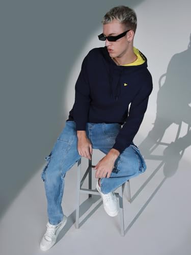 Image of Hubberholme Men Green Cotton Long Sleeves Regular Hood Sweatshirts HHMSSW23009