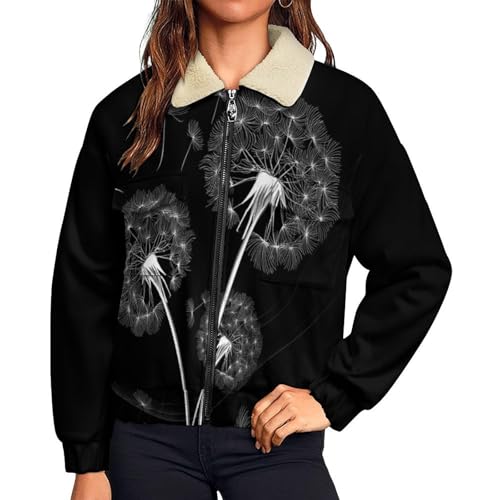 Chaqueta de felpa de diente de león para paseos de invierno y momentos de ocio