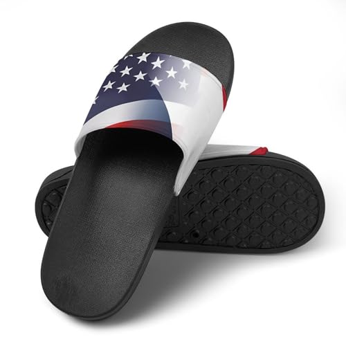 Flag of France And U.S. FLAG House Sandals Non-Slip Bathroom Slippers Beach Summer Shoes for Men Women4