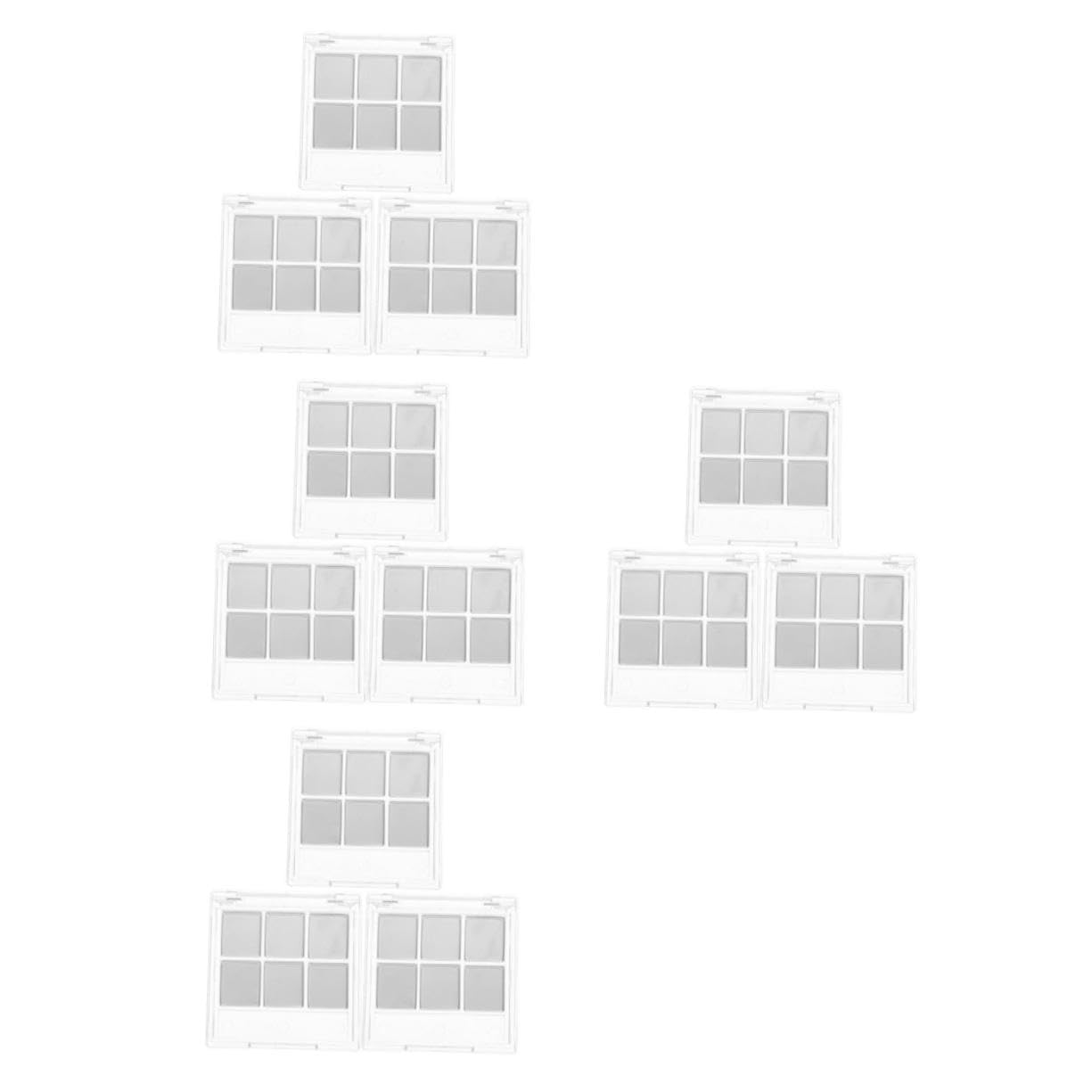 12 Juegos Paleta Vacía para Sombras de Ojos Transparente con Compartimentos y Soporte para Brochas Estuche Portátil para Almacenamiento de Maquillaje DIY Organizador Resistente