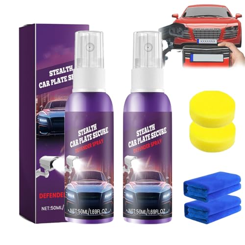 Car License Plate Invisible Spray,Invisible License Plate Spray,License Plate Camera Blocker Spray,License Plate Spray Anti Photo Camera,License Plate Spray for Cameras (2PCS)