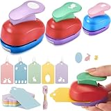 53 Pcs Easter Paper Punch Include 3/8, 5/8, 1 Inch 3 Size Oval Rabbit Easter Egg Punch 50 Kraft Gift Tag with 10 Meter String Tag Lever Action Punches for Easters Paper Crafting Scrapbooking