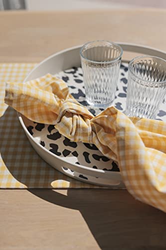 Shiraleah Ainsley Round Black And White Leopard Print Melamine Serving Tray #TOP2