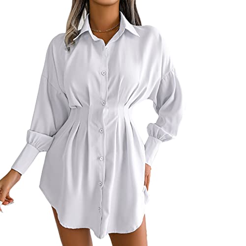 Robe chemise délicate en tissu uni de haute qualité pour femme exigeante