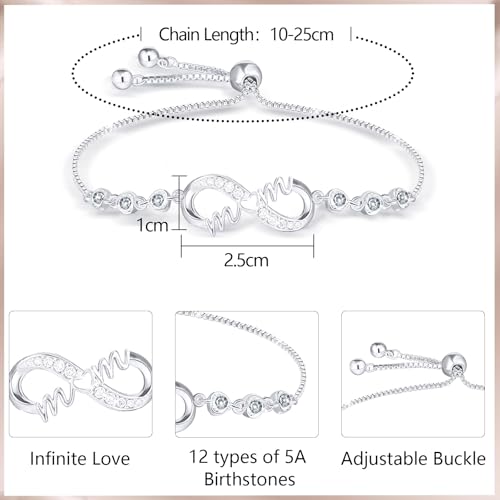 Gifts for Mom Silver Bracelets for Mothers day Birthday Thanksgiving Christmas Gifts from Son Daughters