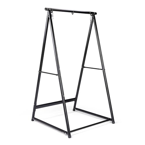 Outvita Outdoor Hammock Chair Stand, Heavy Duty A-Frame Metal Swing Stand with Powder-Coated Finish and 2 Hanging Holes for Yard, Porch, Paito, Inside Room