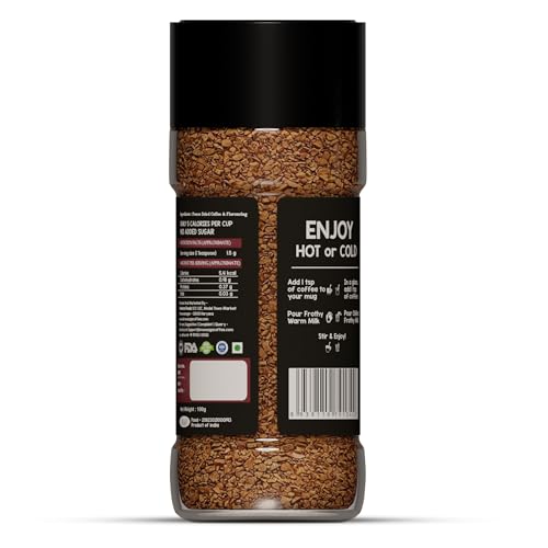 BREWSAGA Arabian Mocha Instant Coffee | 100% Arabica | Freeze-Dried | Ideal Flavoured Coffee | No Added Sugar | Makes 50 Cups | 100 Gram | Cafe Like Coffees At Home | Coffee Powder In Fresh