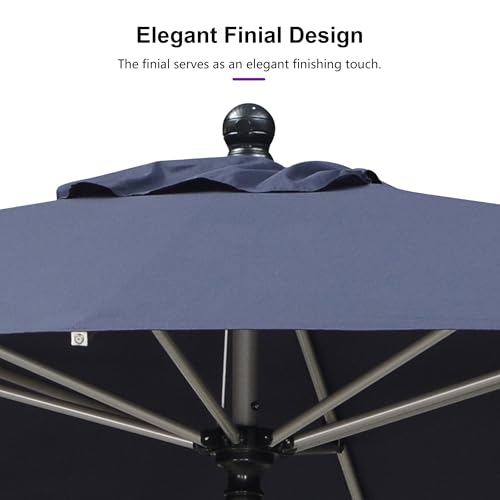 Image of PURPLE LEAF Patio Umbrella 4' x 6' Rectangle Tilt Market Umbrella Navy Blue