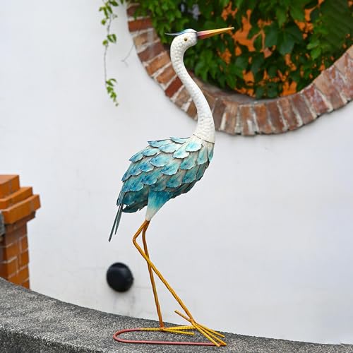 Sculpture animale grue de jardin en fer 30 cm pour décoration extérieure de pelouse et balcon - 3