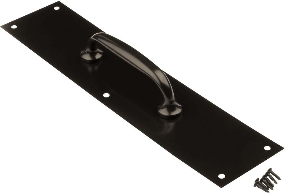 National Hardware Door Pull Plate for Door Handles on Front Back Doors,Commercial Door Pull Handle for Swinging Doors or High Traffic Areas,N270-402 in Oil Rubbed Bronze,Satin Aluminum,3-1/2' x 15'