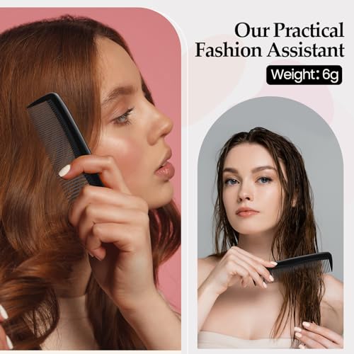 Zopeal 400 Pieces Hair Comb Bulk 5 Inch Mini Small Plastic Black Combs for Hair Cutting Pocket Styling for Women Men,Travel, Hotel, Homeless, Nursing Home, Charity