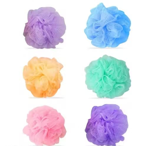 Bathroom Accessories (Set Of 6) Bath Sponge Loofah/Lufa/luffa/Body Scrubber, Bath Scrubber, Skin Scrub For Women And Men-image-16