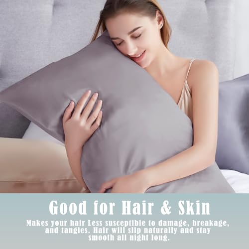Image of TELUS Body Cooling Pillow Case Cover, Bamboo Rayon & Lyocell Pillowcase with Zipper Closure, Breathable Pillow Case for Hot Sleepers and Night Sweats, 20x54 inches, Deep Grey