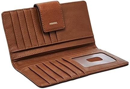 Fossil Women's Logan Leather Wallet RFID Blocking Tab Clutch, Brown (Model: SL7830200) - Image 5