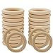 Wednesday(55mm/24PCS) Aros de madera para manualidades/artesanías, anillas madera bebe mordedor,asas para bolsos de madera/servilletero madera/argollas de madera para cortinas/aros macrame