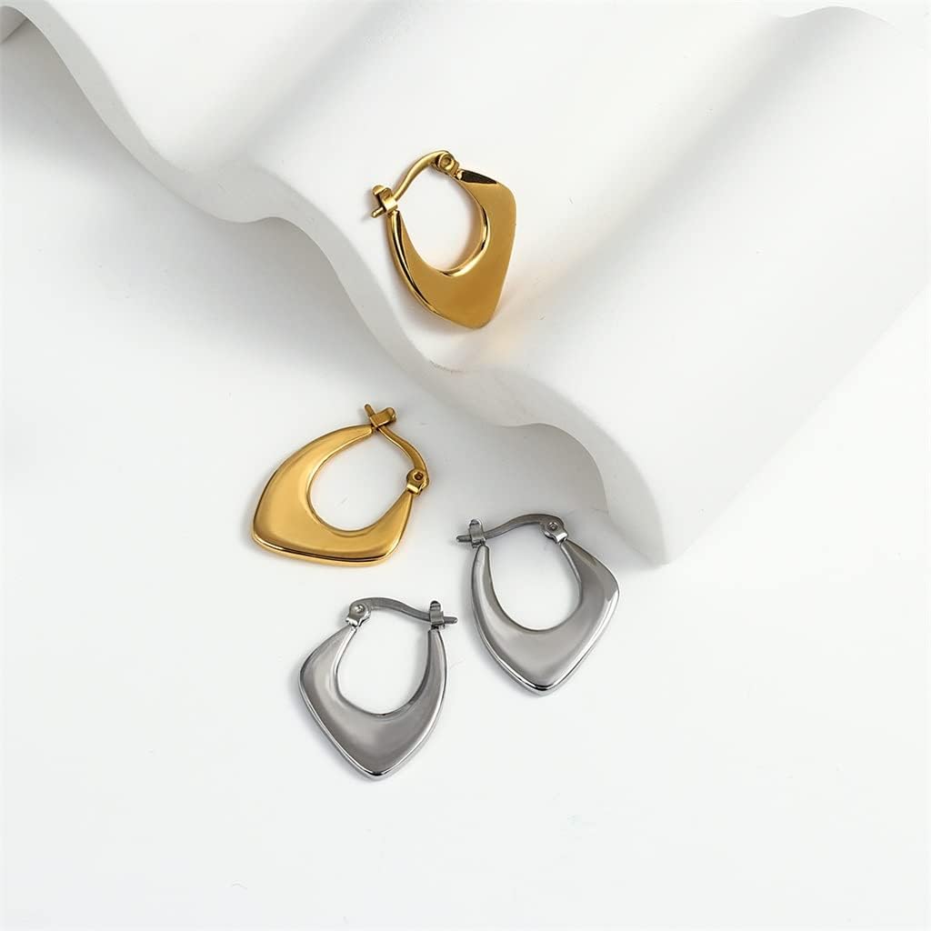 Vintage Smooth Metal Cute Hoop Earrings for Women Girls Minimalist Small Earrings Party Jewelry