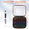 USB Flash Drive Case USB Storage with Labels, 72 Slots Thumb Drive Cases, Memory Card Case for USB Flash Drives, USB Holder Flash Drive Organizer Fits for Samsung/Sandisk/SamData/Lexar Jump Drive