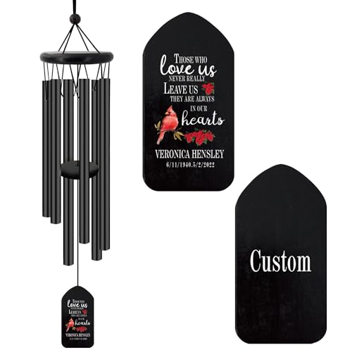 Image of ASTARIN Personalized Wind Chimes for Outside Deep Tone,Customized Windchime Outdoors, Chimes for Outdoors,Sympathy Wind Chimes Memorial for Mom Dad