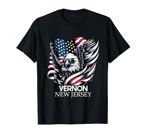 Vernon New Jersey 4th Of July USA American Flag Maglietta