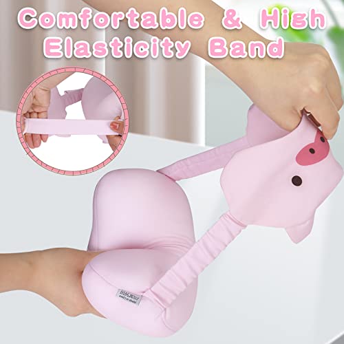 Ssawcasa 2 In 1 Travel Pillow And Eye Mask,Kids Adult Soft Plush Novelty Pillow Cushion Eye Mask Combo Supports The Head,Neck And Chin-For Airplane,Train,Car Or Outdoor,Camping,Hiking (Pink Pig) #TOP4