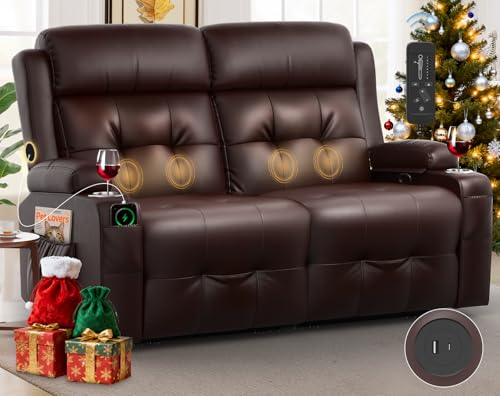 Oversized Reclining Loveseat with Massage Storage USB