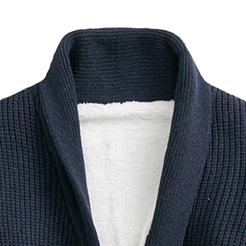 Men Button Down Wool Cardigan Slim Fit Shawl Collar Cardigans Sweater Stand Collar Button Knit Jacket2