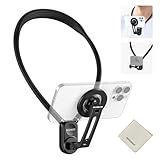 NEEWER GP-16 - Soporte magnético de Cuello para cámara de acción y teléfono con paño de Limpieza, Soporte para móvil de Pecho para grabación de vídeo POV Vlog, Compatible con GoPro dji Insta360