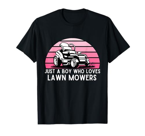 Just A Boy Who Loves Lawn Mowers Machine Funny Boy Gardener Camiseta