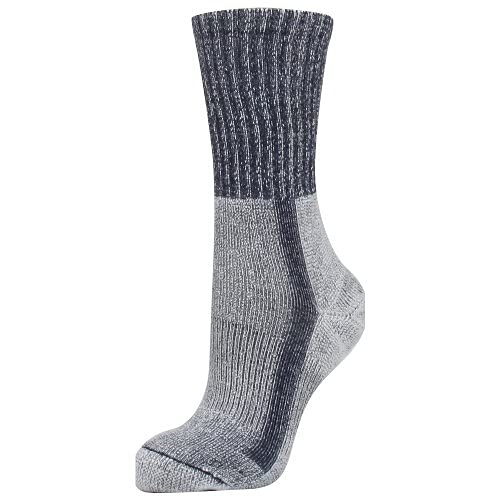 Thorlos Mens Hiking Moderate Cushion Crew Socks 3 Pair Pack, Navy, X-Large, with Helicase sock rings